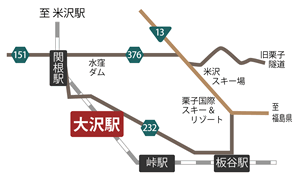 大沢駅スイッチバック遺構の地図