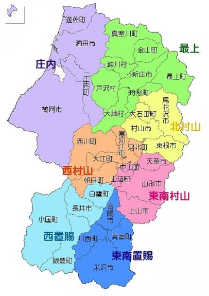 山形県の地図画像