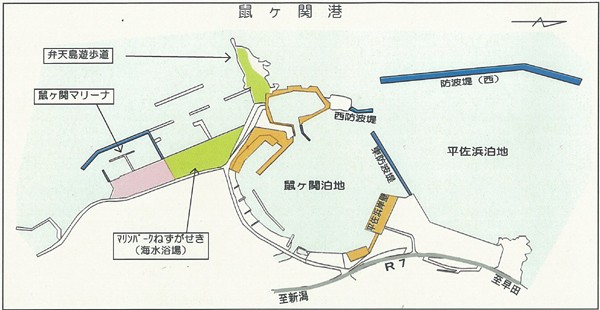 鼠ヶ関港略図