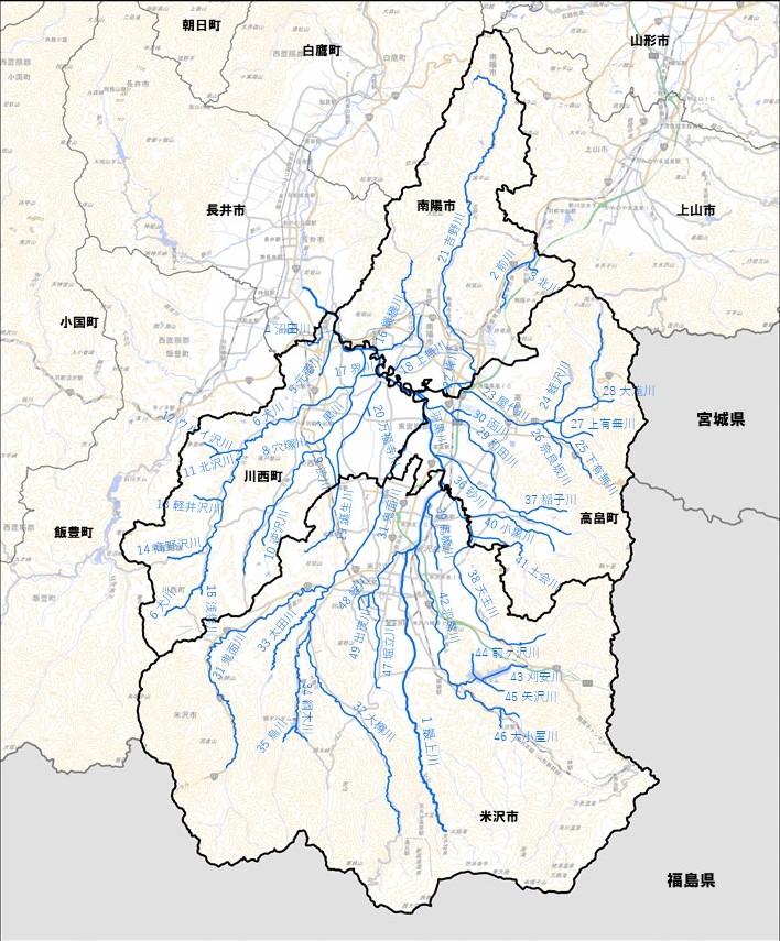 置賜河川位置図