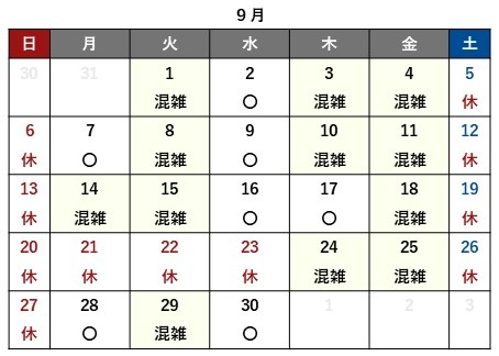 試験9月